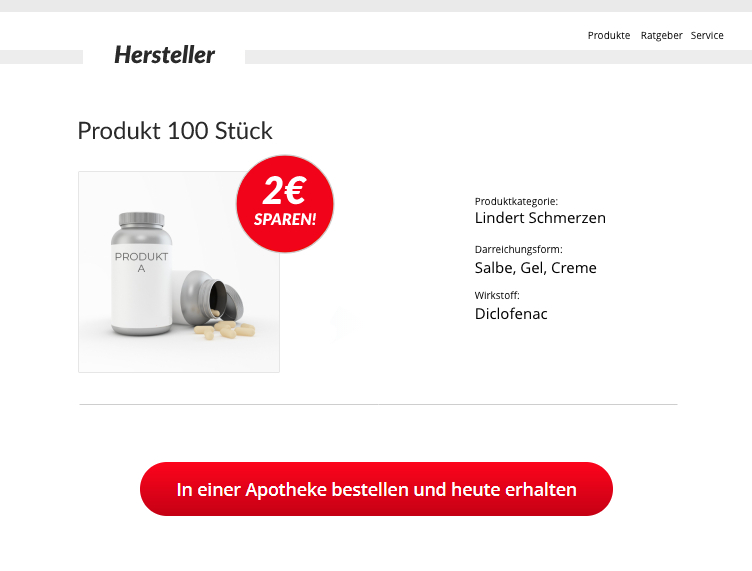 Beispiel eCouponing auf Herstellerseite